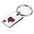 Branded Promotional HEART 2 PART METAL KERING in Silver & Red Keyring From Concept Incentives.