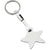 Branded Promotional STAR SILVER CHROME METAL & CLEAR TRANSPARENT PVC KEYRING Keyring From Concept Incentives.