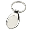 Branded Promotional ANDREW OVAL SHINY SILVER METAL KEYRING Keyring From Concept Incentives.