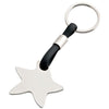 Branded Promotional SILVER CHROME METAL & BLACK PVC STAR KEYRING Keyring From Concept Incentives.