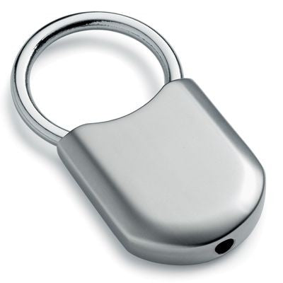 Branded Promotional SILVER METAL PADLOCK STYLE KEYRING Keyring From Concept Incentives.