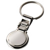 Branded Promotional ROUND SHINY SILVER METAL KEYRING Keyring From Concept Incentives.