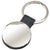 Branded Promotional ROUND SILVER METAL & LEATHER KEYRING Keyring From Concept Incentives.