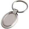 Branded Promotional SILVER METAL OVAL KEYRING Keyring From Concept Incentives.