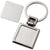 Branded Promotional SQUARE SILVER CHROME METAL KEYRING with Detachable Plate Keyring From Concept Incentives.