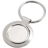 Branded Promotional SILVER METAL ROUND KEYRING Keyring From Concept Incentives.