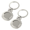 Branded Promotional DOUBLE GROOVE ROUND SILVER METAL KEYRING Keyring From Concept Incentives.