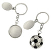 Branded Promotional FOOTBALL KEYRING in Silver Metal Keyring From Concept Incentives.