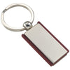 Branded Promotional RECTANGULAR SILVER CHROME METAL & WOOD KEYRING Keyring From Concept Incentives.