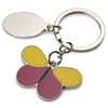 Branded Promotional BUTTERFLY METAL KEYRING in Yellow & Pink Keyring From Concept Incentives.