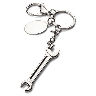 Branded Promotional MECHANICS SPANNER KEYRING in Silver Metal Keyring From Concept Incentives.