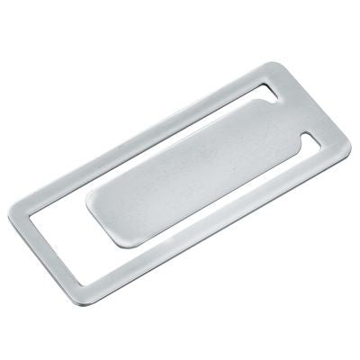 Branded Promotional RECTANGULAR SILVER CHROME METAL BOOKMARK Bookmark From Concept Incentives.