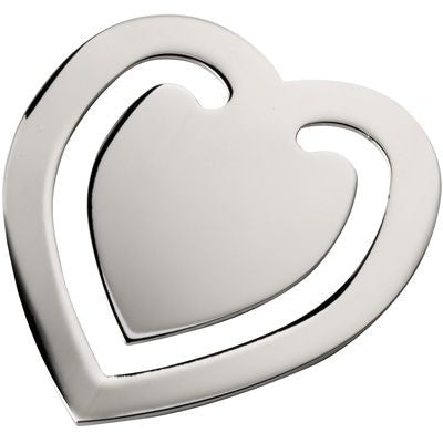 Branded Promotional HEART SILVER CHROME METAL BOOKMARK Bookmark From Concept Incentives.