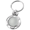 Branded Promotional ROUND SILVER METAL KEYRING Keyring From Concept Incentives.