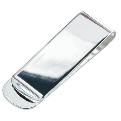 Branded Promotional MONEY CLIP in Silver Chrome Metal Money Clip From Concept Incentives.