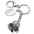 Branded Promotional BELL KEYRING in Silver Chrome Metal with Tag Keyring From Concept Incentives.