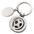 Branded Promotional ROTATING FOOTBALL METAL KEYRING with Tag Keyring From Concept Incentives.