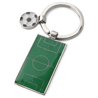 Branded Promotional KEYRING FOOTBALL PITCH AND FOOTBALL Keyring From Concept Incentives.