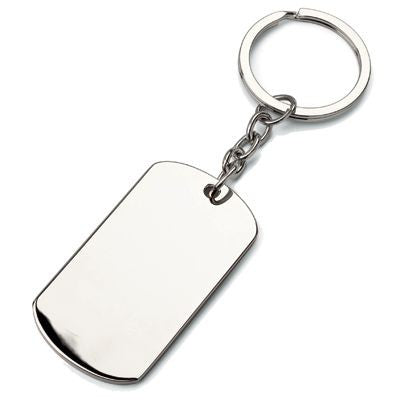 Branded Promotional DOG TAG SILVER CHROME METAL KEYRING Keyring From Concept Incentives.