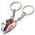 Branded Promotional LOVE YOU HEART SILVER METAL KEYRING with Red Key Keyring From Concept Incentives.