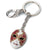 Branded Promotional HARLEQUIN MASK METAL KEYRING in Red Keyring From Concept Incentives.