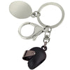 Branded Promotional SMALL MOTOR BICYCLE HELMET METAL KEYRING in Black Keyring From Concept Incentives.