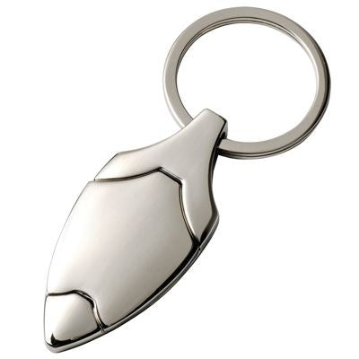 Branded Promotional SILVER CHROME METAL KEYRING Keyring From Concept Incentives.