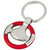 Branded Promotional STEERING WHEEL KEYRING in Silver Metal & Red Keyring From Concept Incentives.