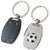 Branded Promotional SILVER METAL FOOTBALL KEYRING with Red Light Keyring From Concept Incentives.