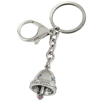 Branded Promotional LITTLE BELL SILVER METAL KEYRING Keyring From Concept Incentives.