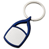 Branded Promotional METAL KEYRING in Silver & Blue Keyring From Concept Incentives.