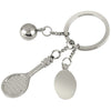 Branded Promotional TENNIS SILVER METAL KEYRING Keyring From Concept Incentives.