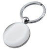 Branded Promotional ROUND SILVER CHROME METAL KEYRING Keyring From Concept Incentives.