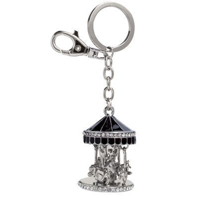 Branded Promotional MUSICAL CAROUSEL METAL KEYRING with Crystals Keyring From Concept Incentives.