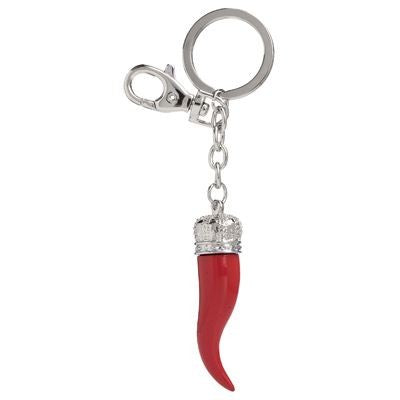 Branded Promotional RED HORN METAL KEYRING with Crystals Keyring From Concept Incentives.