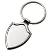 Branded Promotional SHIELD SILVER CHROME METAL KEYRING Keyring From Concept Incentives.