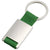 Branded Promotional SILVER METAL KEYRING with Green Webbing Strap Keyring From Concept Incentives.