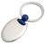 Branded Promotional OVAL METAL KEYRING in Silver & Blue Keyring From Concept Incentives.