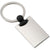 Branded Promotional RECTANGULAR METAL KEYRING in Silver & Black Keyring From Concept Incentives.