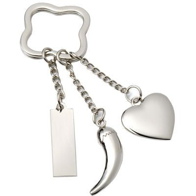 Branded Promotional LUCKY SILVER METAL KEYRING Keyring From Concept Incentives.