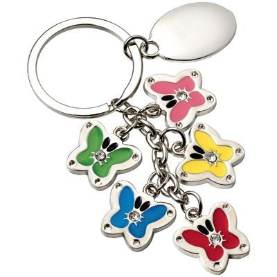 Branded Promotional METAL KEYRING with 5 Butterflies Keyring From Concept Incentives.