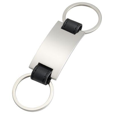 Branded Promotional SILVER METAL KEYRING with Two Rings Keyring From Concept Incentives.