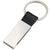 Branded Promotional RECTANGULAR SILVER METAL & BLACK IMITATION LEATHER KEYRING Keyring From Concept Incentives.