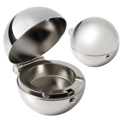 Branded Promotional BALL ASH TRAY in Silver Metal Ash Tray From Concept Incentives.