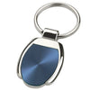 Branded Promotional TOLEDO SILVER METAL KEYRING with Blue Inset Plate Keyring From Concept Incentives.