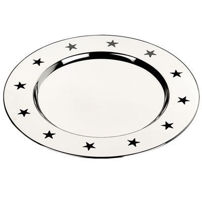 Branded Promotional SHINY SILVER METAL PLATE with Cut Out Star Design Plate From Concept Incentives.