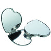 Branded Promotional HEART SILVER METAL COMPACT POCKET MIRROR Mirror From Concept Incentives.