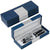 Branded Promotional LARGE RECTANGULAR PEN PRESENTATION BOX in Blue Leather Pen Presentation Box From Concept Incentives.