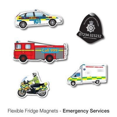 Branded Promotional VARIOUS EMERGENCY VEHICLE SHAPE FLEXIBLE FRIDGE MAGNET Fridge Magnet From Concept Incentives.