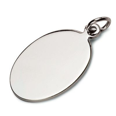 Branded Promotional OVAL KEYRING TAG in Silver Chrome Metal Keyring From Concept Incentives.